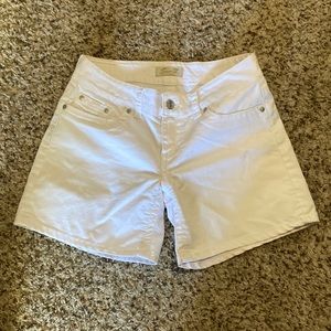 White jean shorts